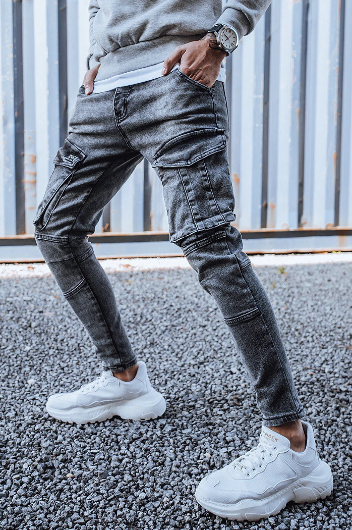 Herren Jeans Cargohose Dunkelgrau Dstreet UX3260