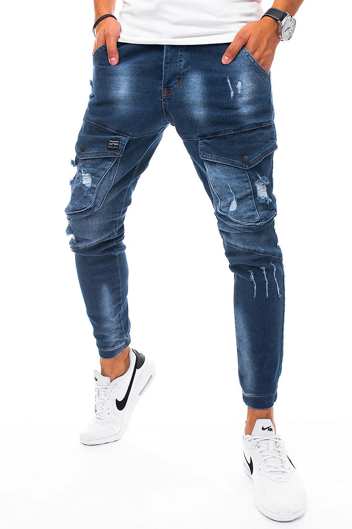 Herren Jeans Cargohose Blau Dstreet UX3270