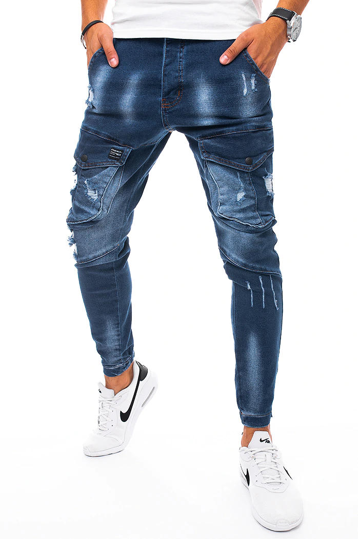 Herren Jeans Cargohose Blau Dstreet UX3271