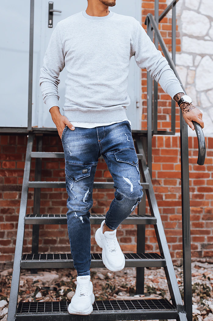 Herren Jeans Cargohose Blau Dstreet UX3281