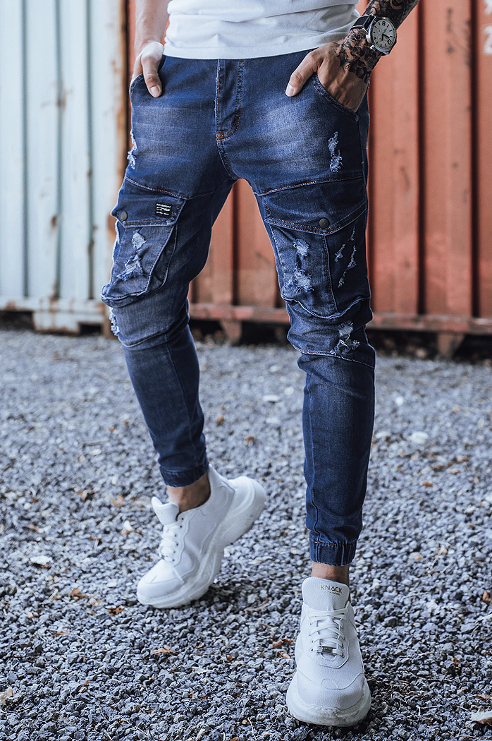 Herren Jeans Joggerhose Blau Dstreet UX3286