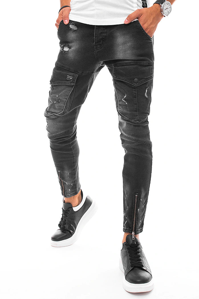 Herren Jeans Cargohose Schwarz Dstreet UX3291