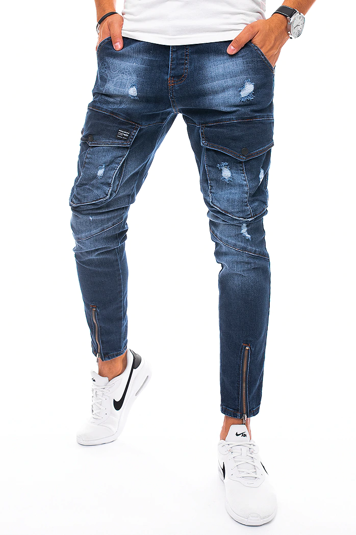 Herren Jeans Cargohose Dunkelblau Dstreet UX3292