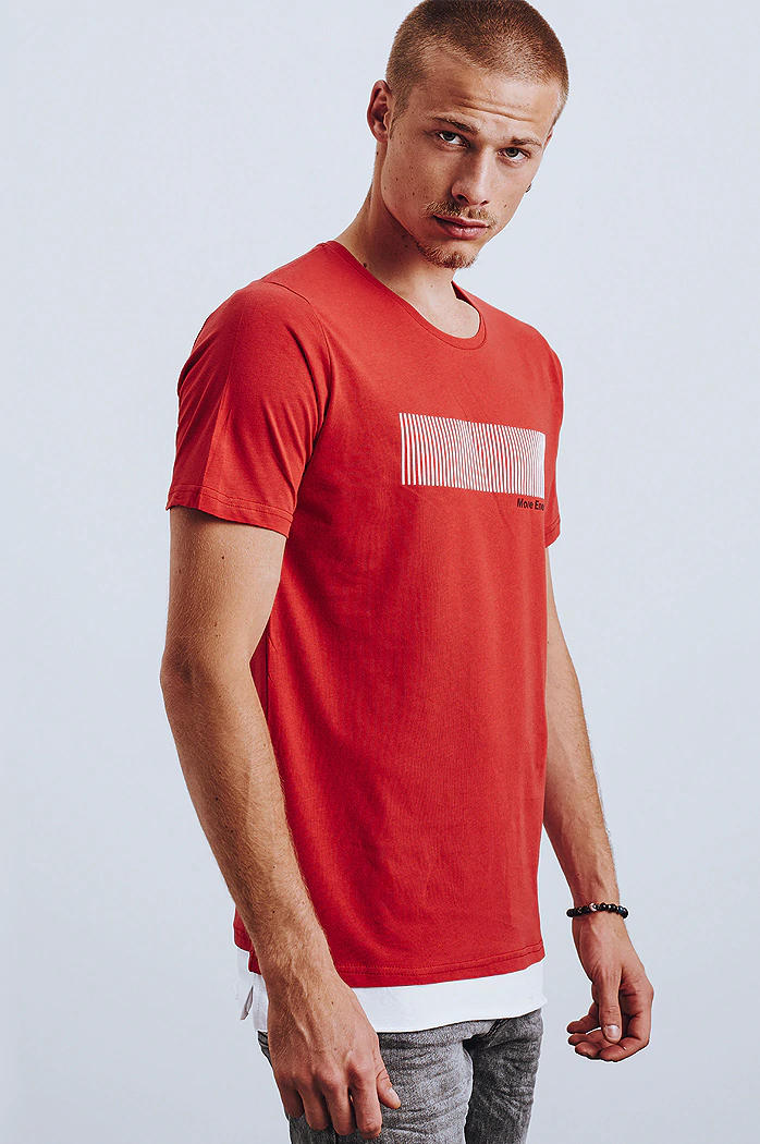 Herren T-shirt mit Aufdruck Rot Dstreet RX4651