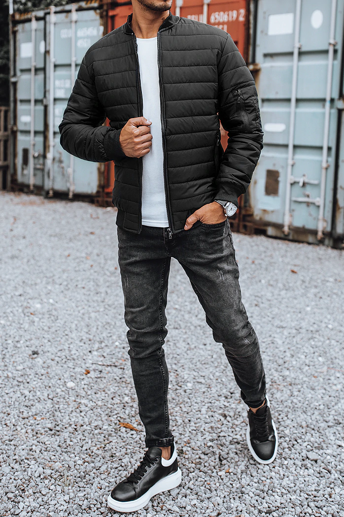 Herren Steppbomberjacke schwarz Dstreet TX2213z