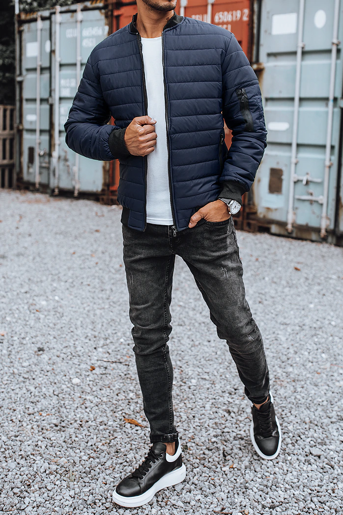 Herren Gesteppte Bomberjacke Dunkelblau Dstreet TX2205z