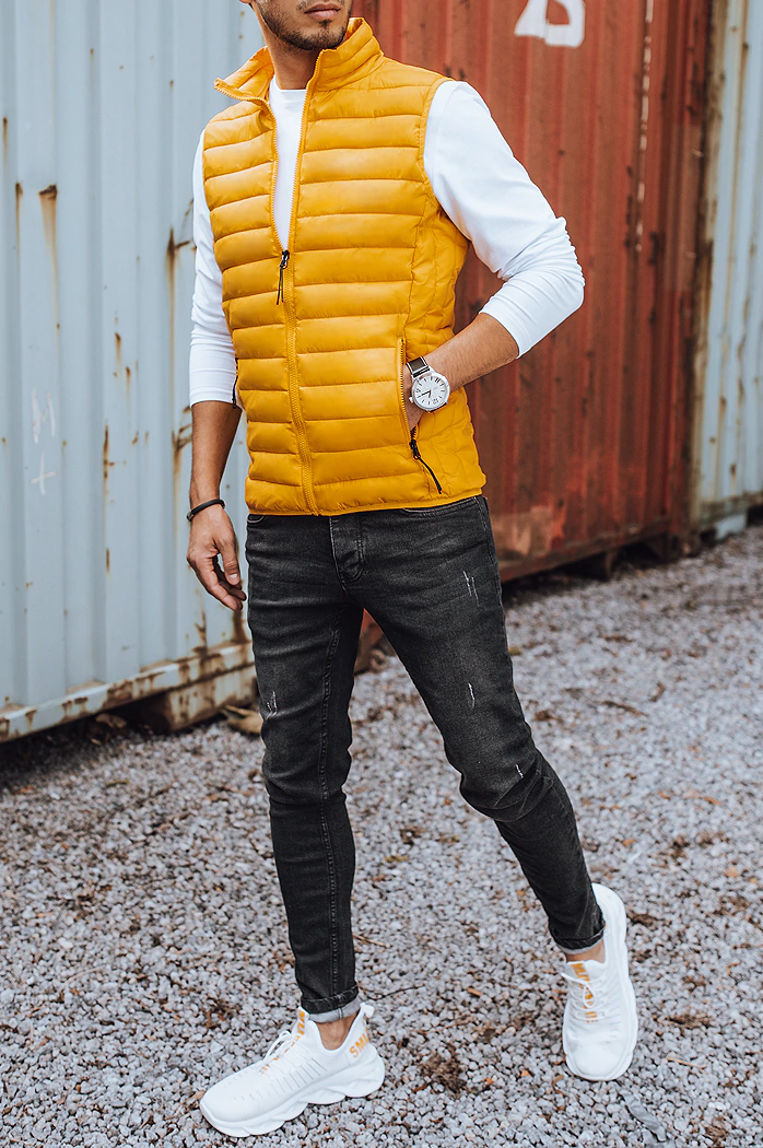 Herren Steppweste Farbe Gelb DSTREET TX3575z