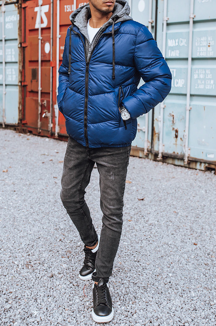 Herren Gesteppte Wintejacke Blau Dstreet TX3827