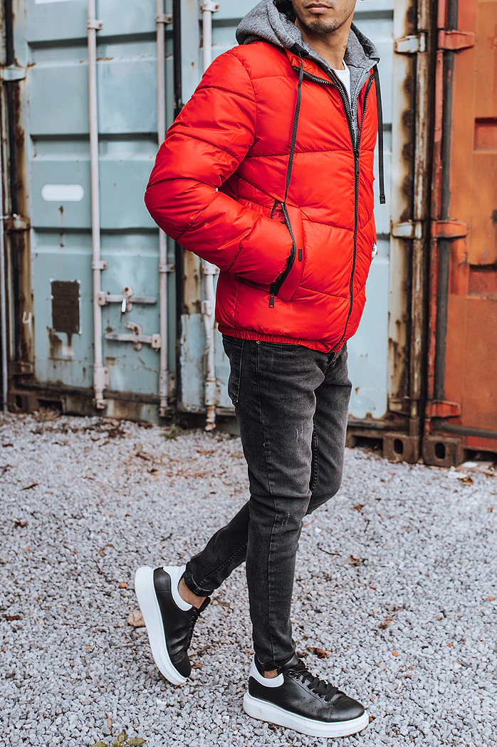 Herren Gesteppte Wintejacke Rot Dstreet TX3828