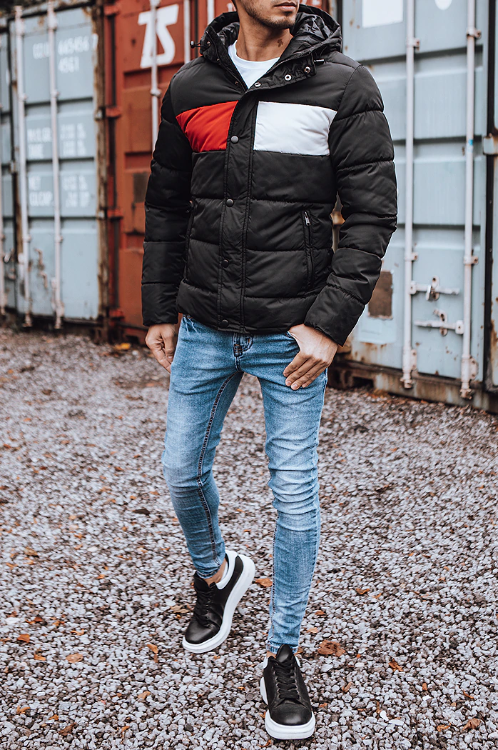 Herren Winter Steppjacke Schwarz Dstreet TX3474z