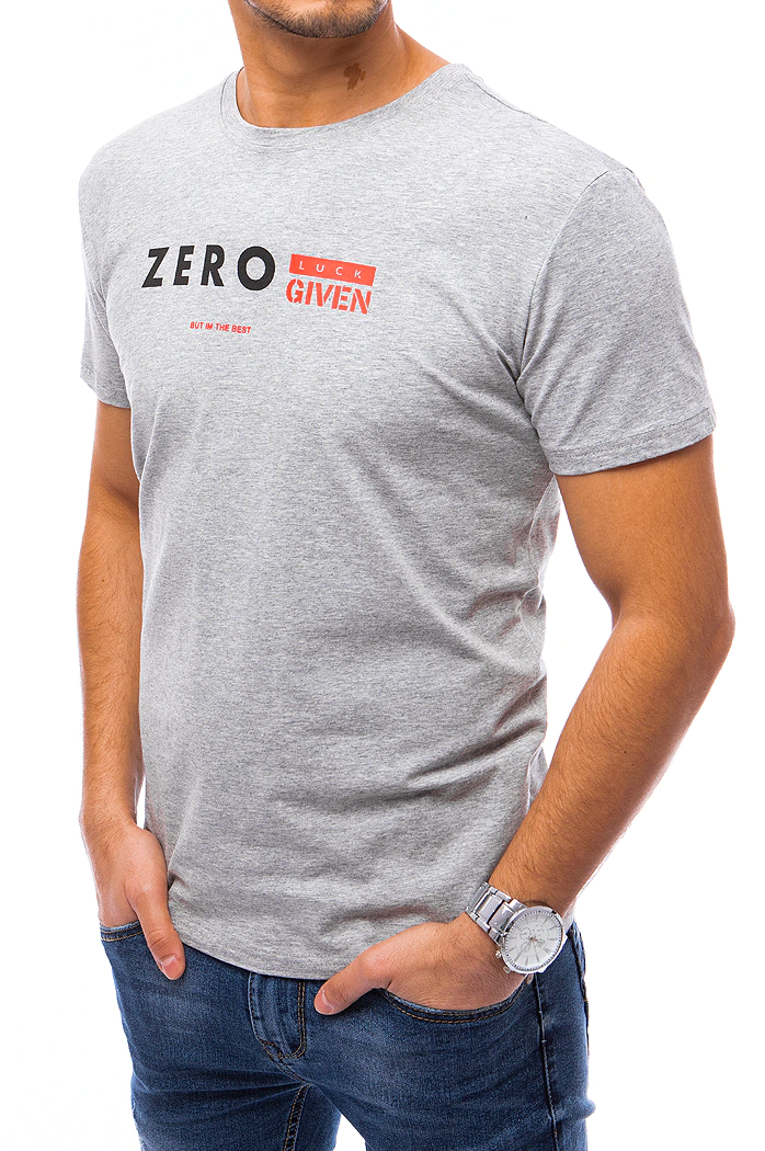 Herren T-shirt mit Aufdruck Hellgrau Dstreet RX4744