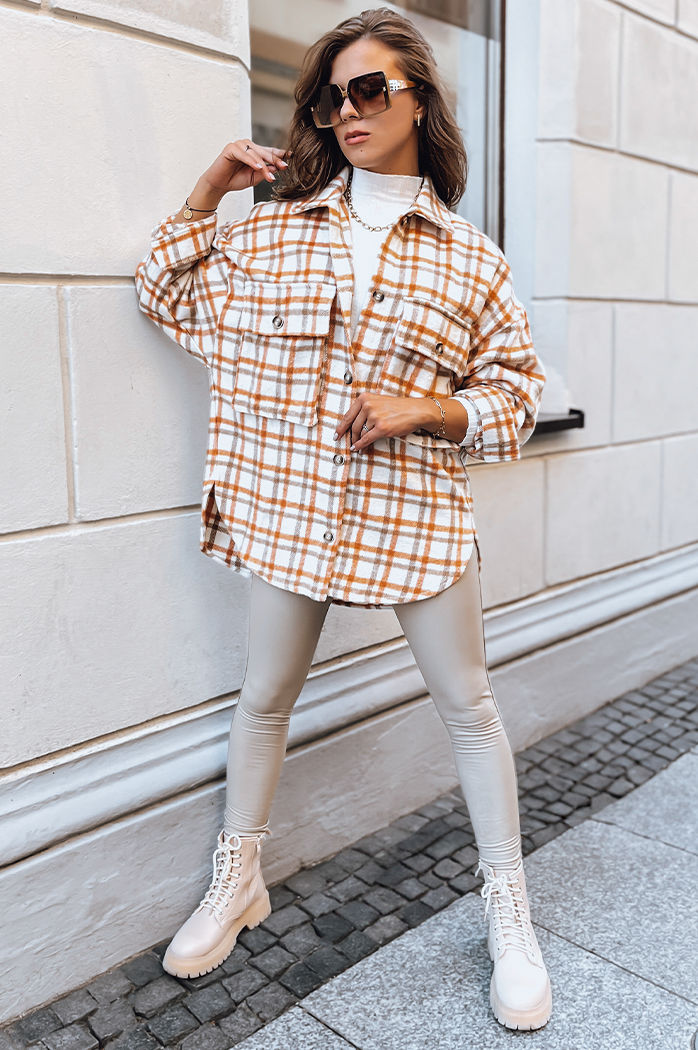 Damen Karohemd LORI Orange Dstreet TY2575