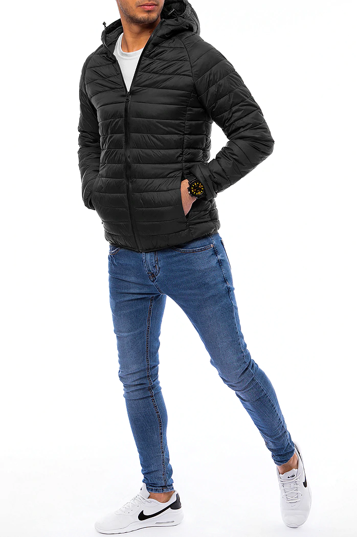 Herren Übergangsjacke Gesteppt Schwarz Dstreet TX4010