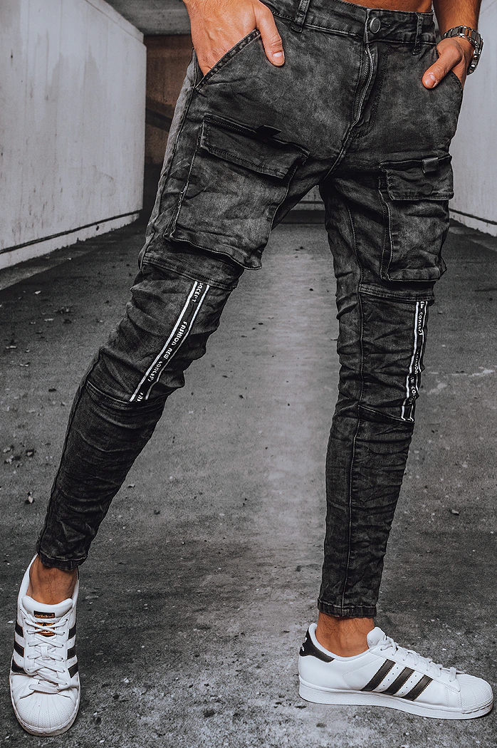 Herren Jeans Cargohose Schwarz Dstreet UX3580