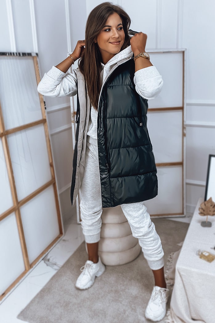Damen Gesteppt Wendeweste ROSI Schwarz Dstreet TY2869