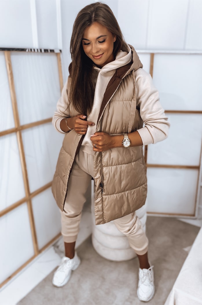 Damen Gesteppt Wendeweste ROSI Camel Dstreet TY2872
