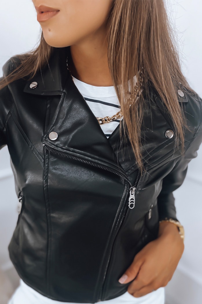 Damen Kunstlederjacke TRISH Schwarz Dstreet TY2877