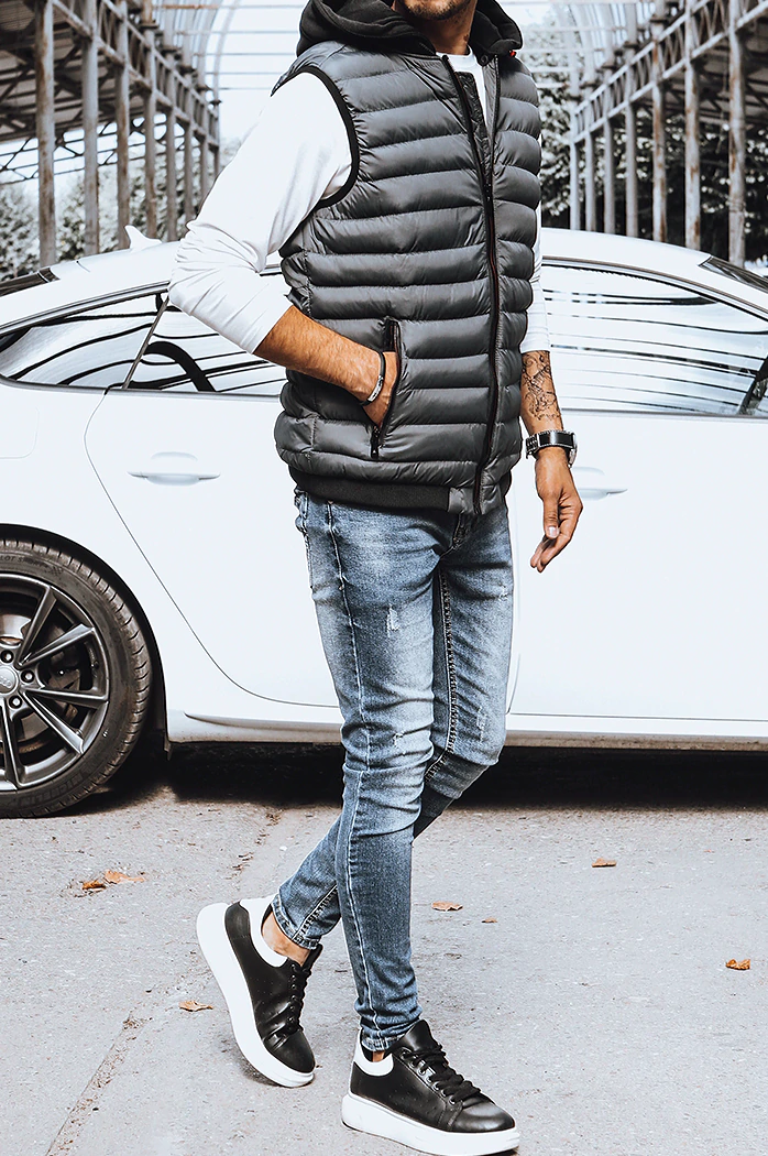 Herren Steppweste Grau Dstreet TX4093