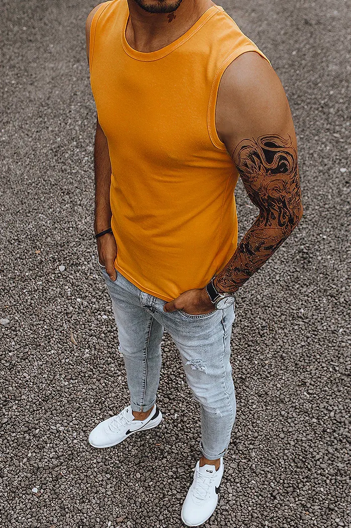 Herren Tanktop Orange Dstreet RX4915