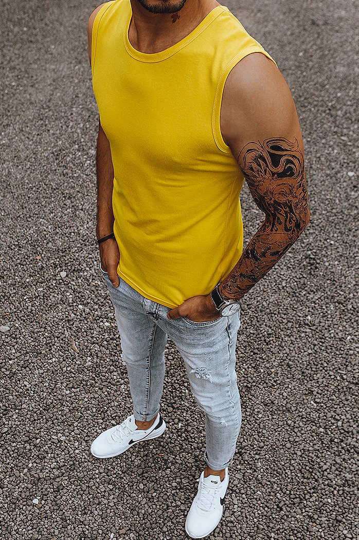 Herren Tanktop Gelb Dstreet RX4920