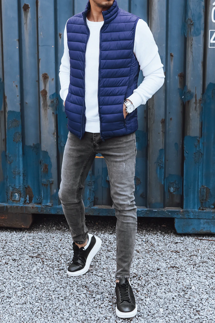 Marineblaue Herrenweste Dstreet TX4124