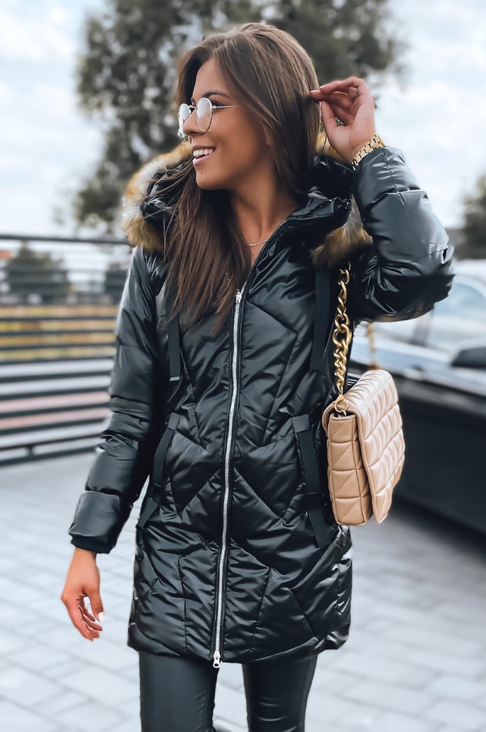 Damen Winterjacke Mantel ROYAL schwarz Dstreet TY2948