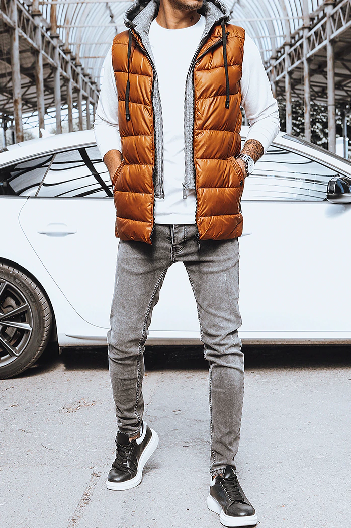Herren Steppweste Camel Dstreet TX4136