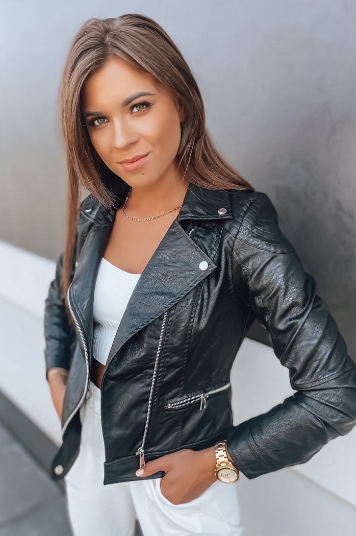 Damen Kunstlederjacke BLESS Schwarz Dstreet TY2995