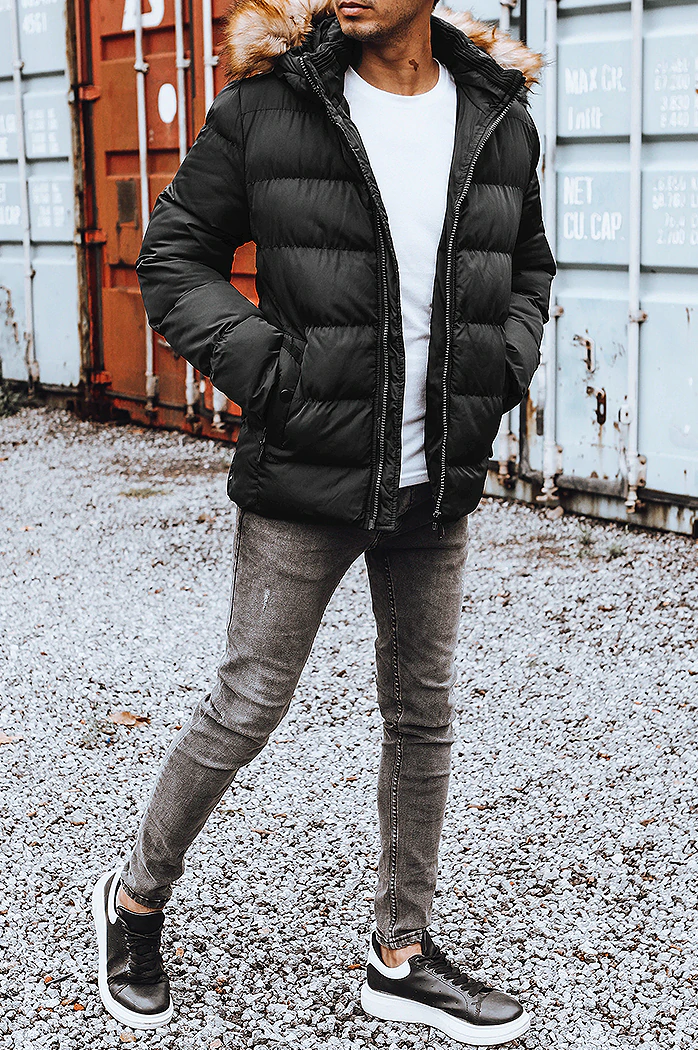 Herren Winter Steppjacke Schwarz Dstreet TX4160
