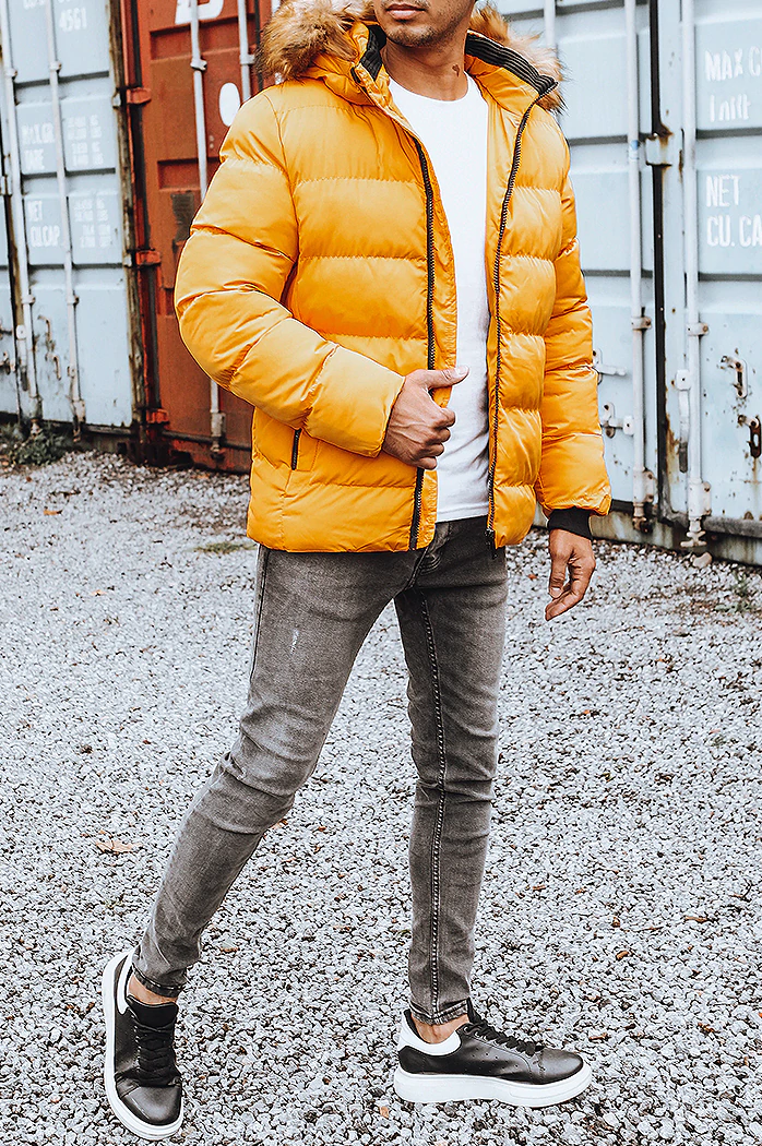 Herren Winterjacke gesteppt gelb Dstreet TX4162