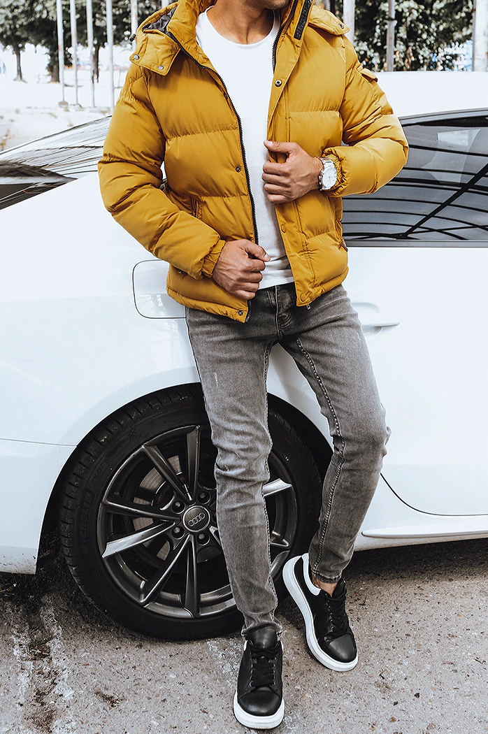 Herren Winter Steppjacke Gelb Dstreet TX4180