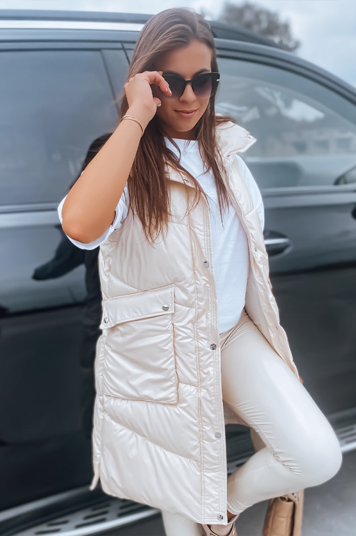 Damen Steppweste MARIEL Ecru Dstreet TY3014