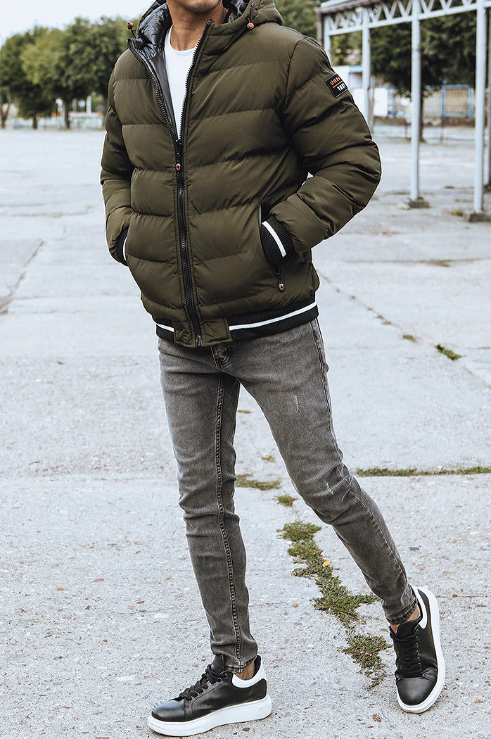Beidseitige Herren-Winterjacke grün Dstreet TX4199
