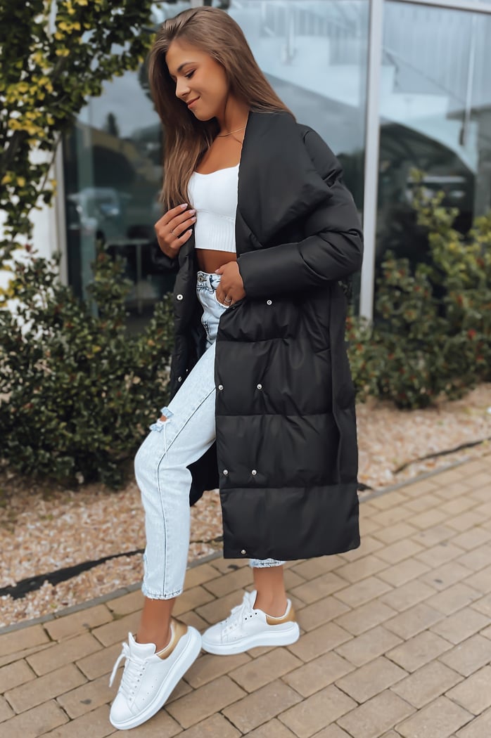 Damen Steppjacke Mantel FAVI schwarz Dstreet TY3089