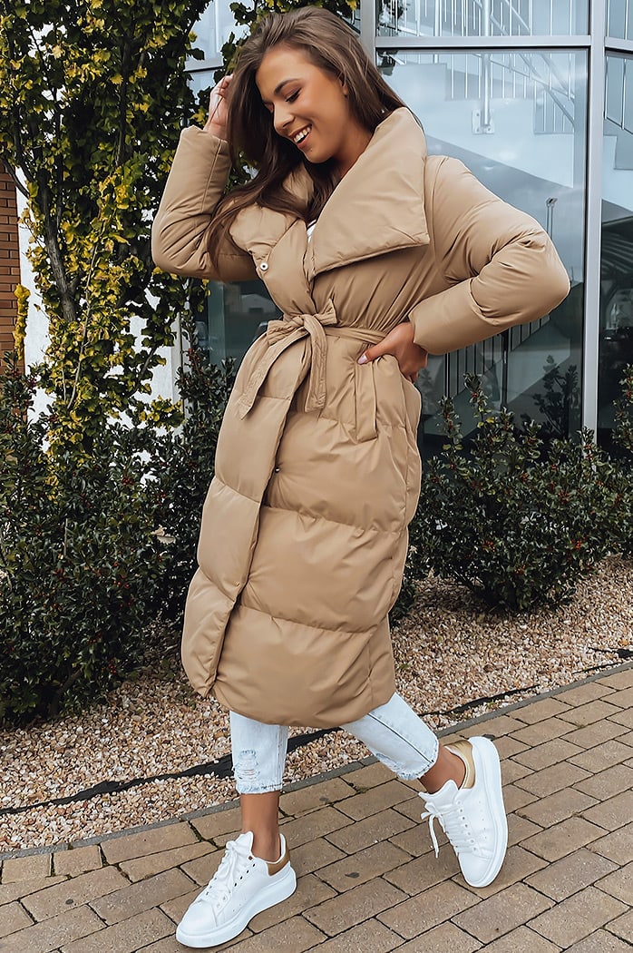 Damen Steppjacke Mantel FAVI camel Dstreet TY3091