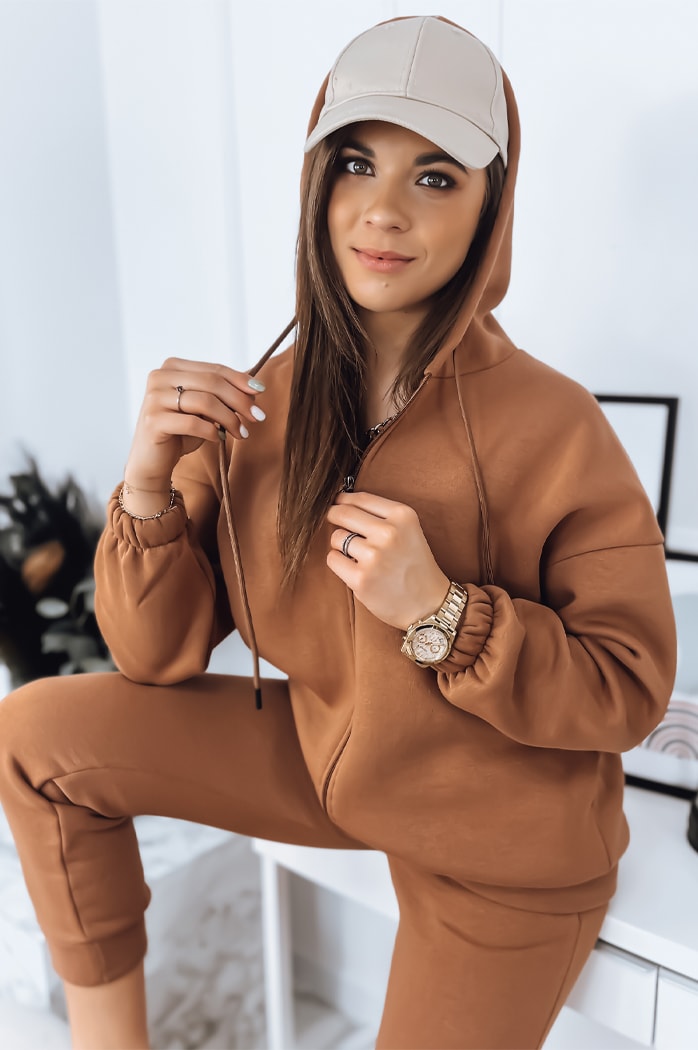 Damen Trainingsanzug Set AMILIA PREMIUM Mokka Dstreet AY0736