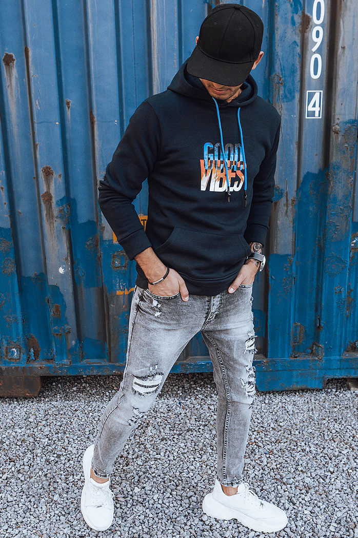 Herren Kapuzenpullover Isoliert Zip Dunkelblau Dstreet BX5380