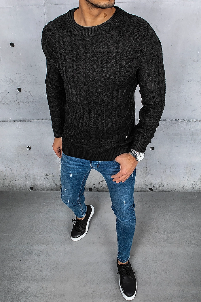 Schwarzer Herren-Pullover Dstreet WX1926
