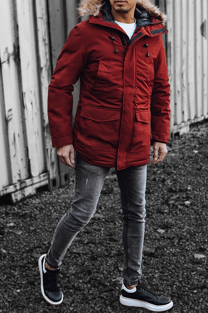 Herren Winterjacke Farbe Weinrot DSTREET TX4275