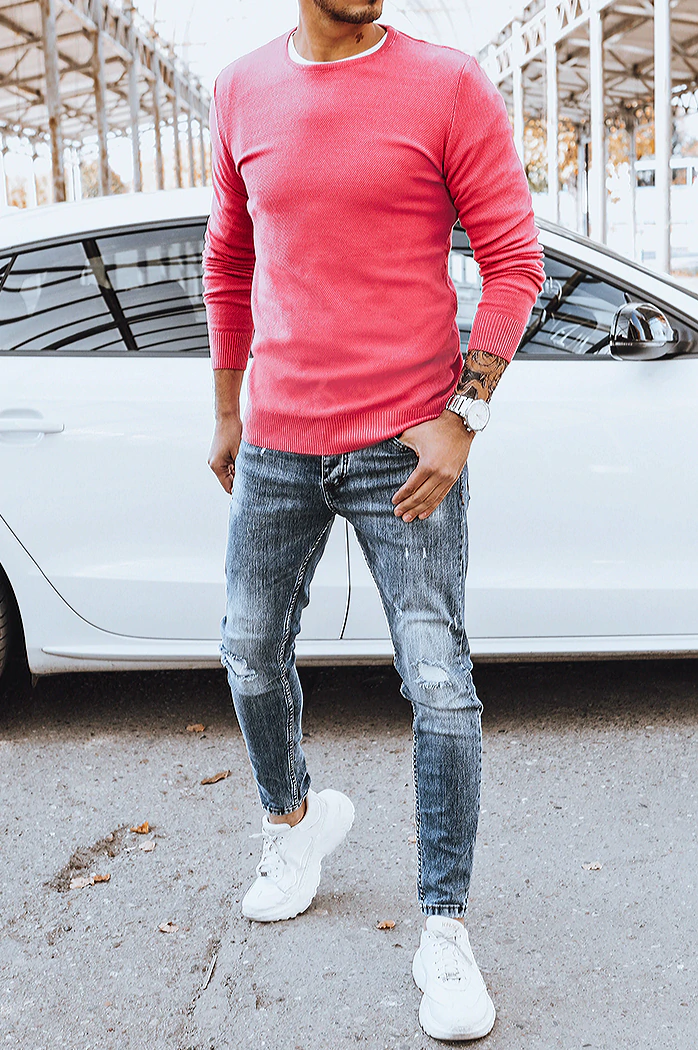 Herren Klassische Pullover Farbe Rosa DSTREET WX1934