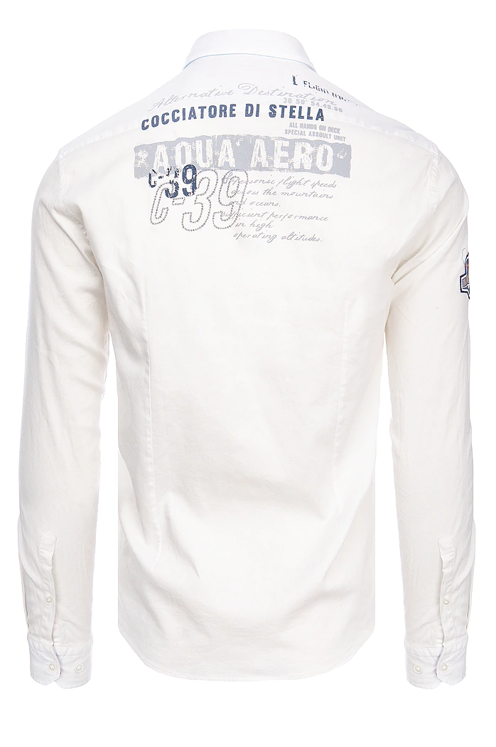 Herren Langarm Hemd Farbe Ecru DSTREET DX2276