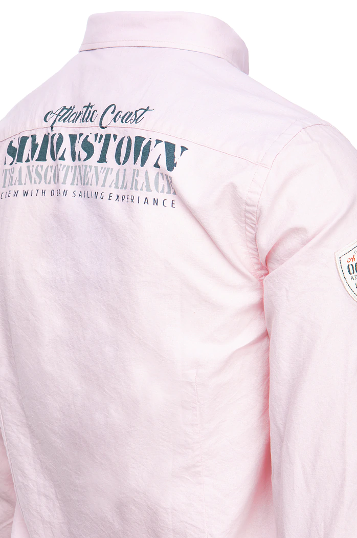Herren Langarm Hemd Farbe Rosa DSTREET DX2299