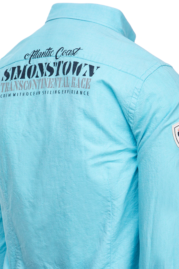 Herren Langarm Hemd Farbe Türkis DSTREET DX2300