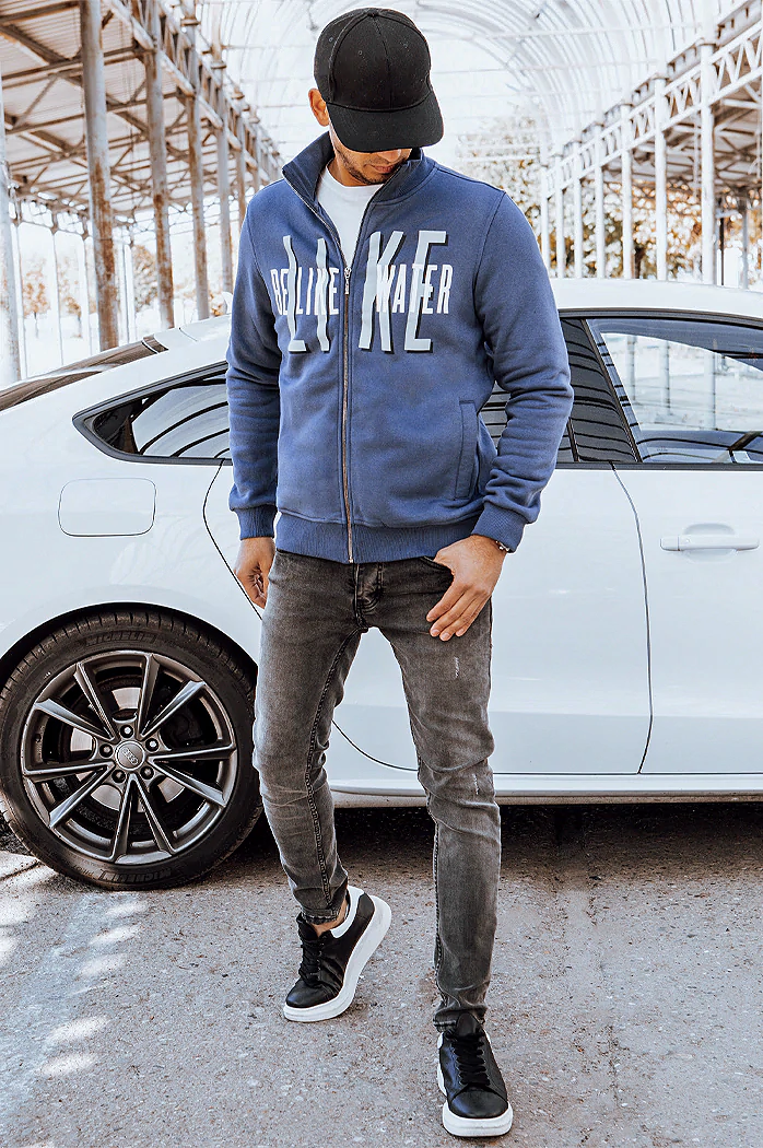 Herren Sweatshirt mit Aufdruck Indigo Dstreet BX5411