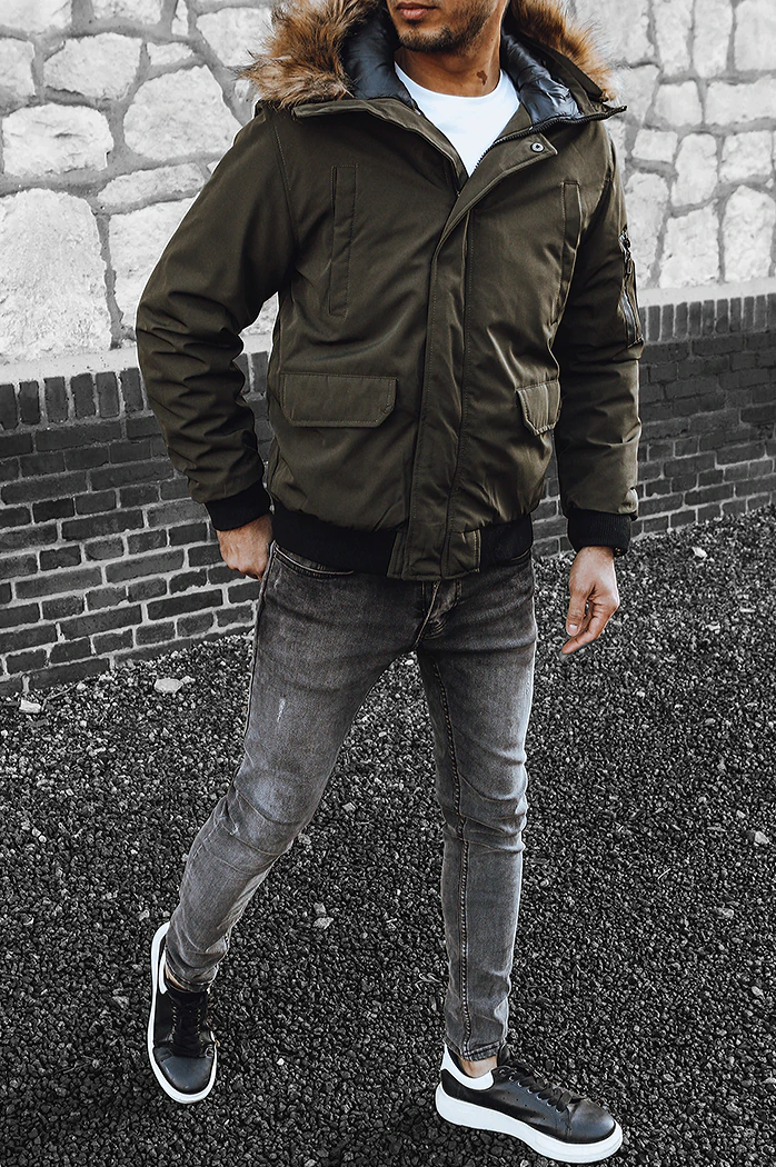 Herren Winterjacke Farbe Grün DSTREET TX4308