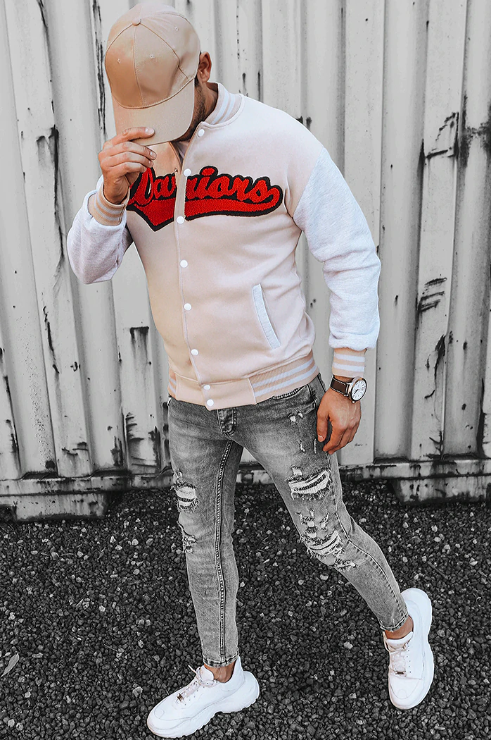 Herren Sweatshirt mit Reißverschluss Ecru DSTREET BX5432