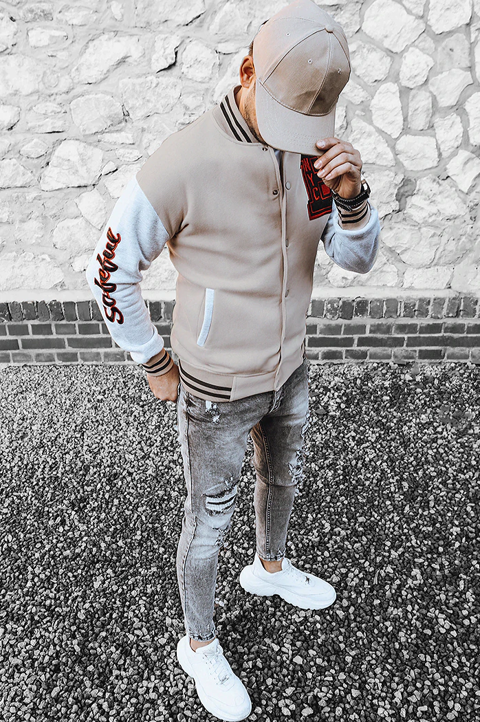 Herren Sweatshirt mit Reißverschluss Farbe Ecru DSTREET BX5440