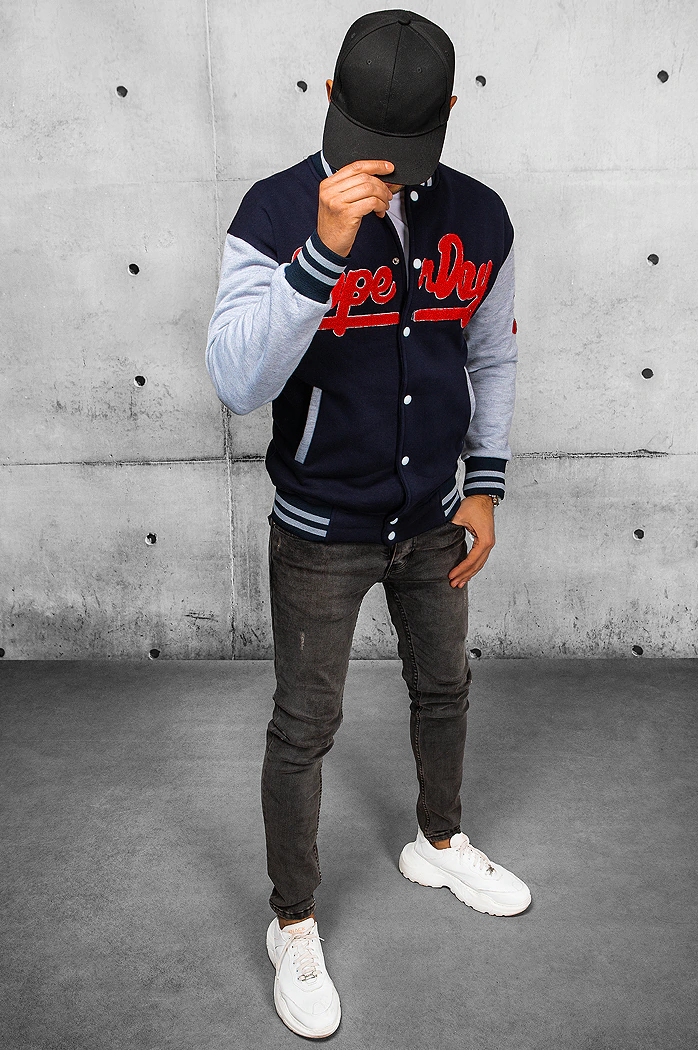Herren Sweatshirt mit Reißverschluss Farbe Dunkelblau DSTREET BX5443