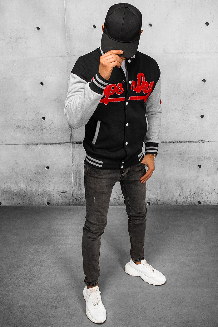 Herren Sweatshirt mit Reißverschluss Farbe Schwarz DSTREET BX5444