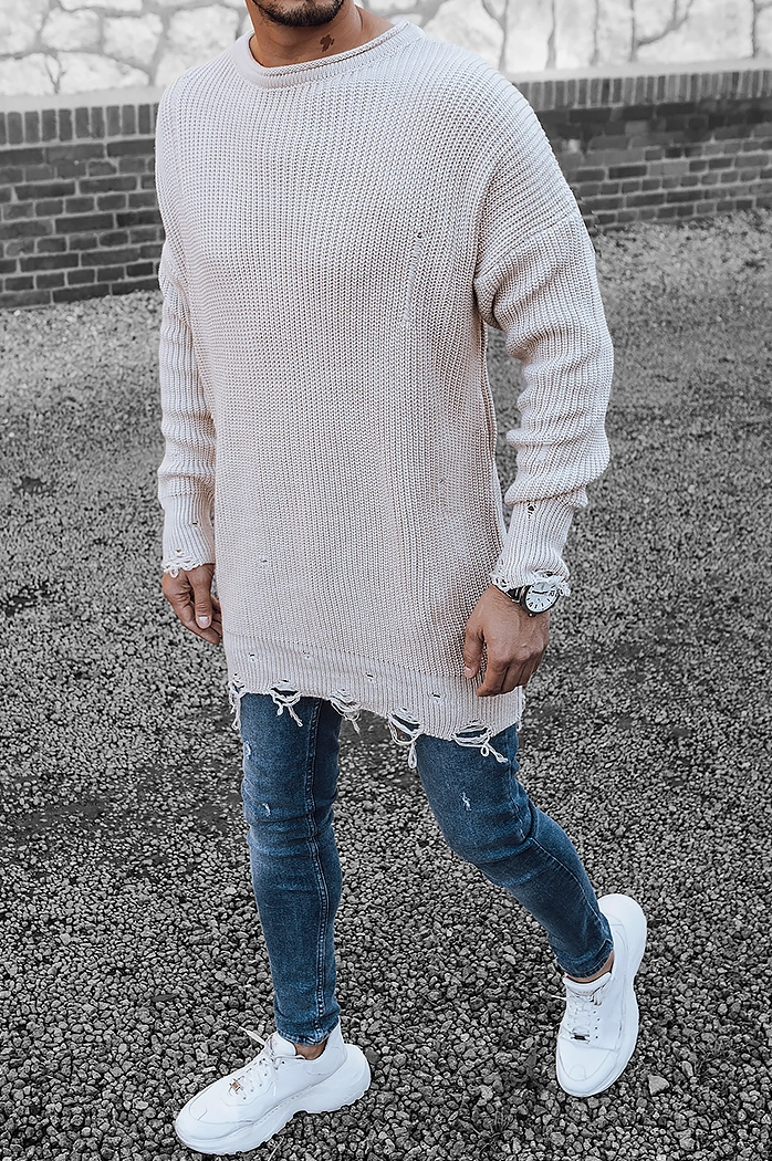 Herren Winterpullover Farbe Beige DSTREET WX1965